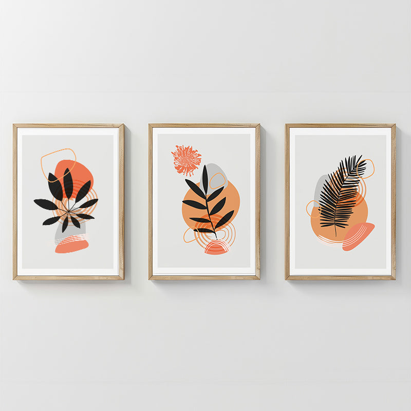 Tablou triptic Virel, Pânză și Cadru, Multicolor, 33x48 cm