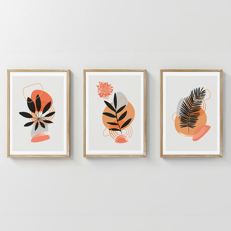 Tablou triptic Virel, Pânză și Cadru, Multicolor, 33x48 cm