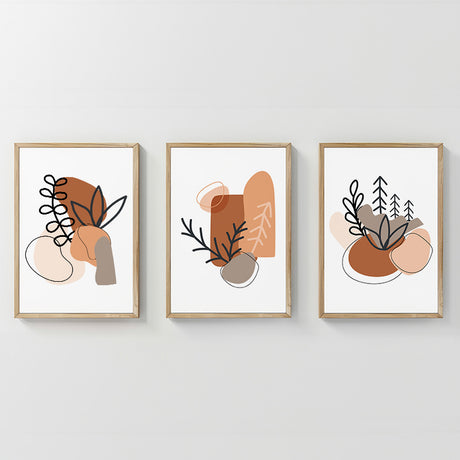 Tablou triptic Vynor, Cadru, Multicolor, 33x48 cm