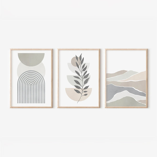 Tablou triptic Werda, Cadru, Multicolor, 33x48 cm