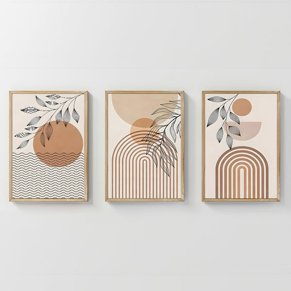 Tablou triptic Zephra, Cadru, Multicolor, 33x48 cm