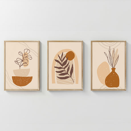 Tablou triptic Zephy, Cu ramă, Multicolor, 33x48 cm