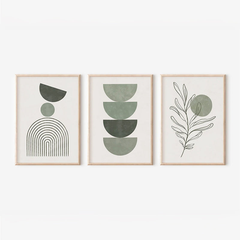 Tablou triptic Zerifa, Cadru, Multicolor, 33x48 cm