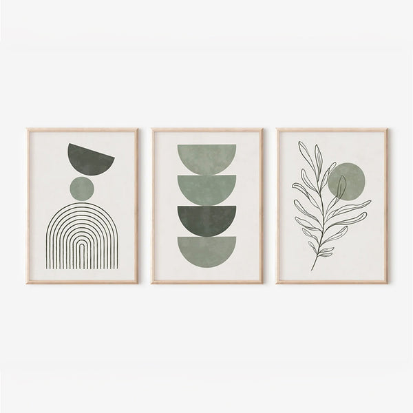 Tablou triptic Zerifa, Cadru, Multicolor, 33x48 cm