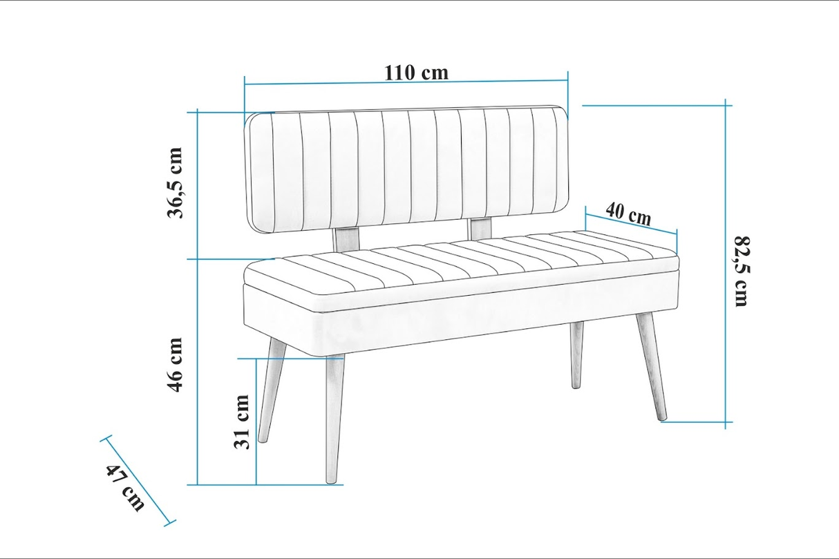 Taburet Banca Bucatarie Bench, 110x83x47 cm - Taburet Banca Bucatarie Bench, 110x83x47 cm