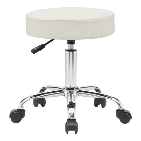 Taburet birou-lucru cu roti Uficio pu, alb, 46x42x48-64 cm