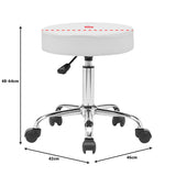 Taburet birou-lucru cu roti Uficio pu, alb, 46x42x48-64 cm