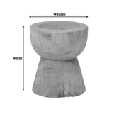 Detaliu material și finisaj pentru Taburet Bonfik din lemn Suar, Natural Ø35x40cm