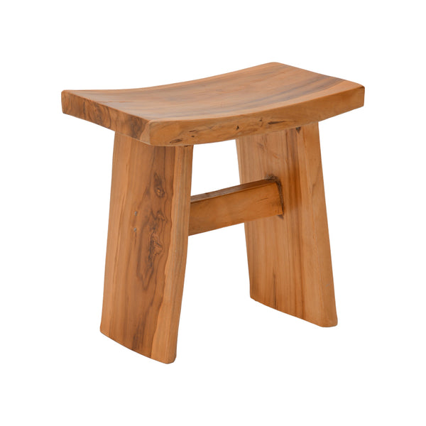 Taburet Borbe din lemn de teak, Natural, 45x28x45 cm