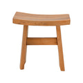 Taburet Borbe din lemn de teak, Natural 45x28x45cm, 45x28x45 cm, vedere frontală, lemn, pentru living