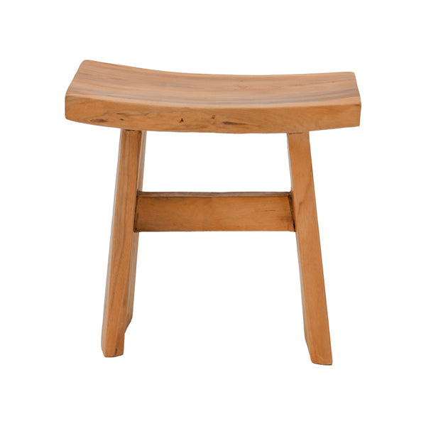 Taburet Borbe din lemn de teak, Natural, 45x28x45 cm