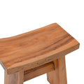 Taburet Borbe din lemn de teak, Natural 45x28x45cm, 45x28x45 cm, detaliu finisaj, lemn, pentru living