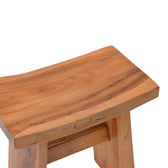 Taburet Borbe din lemn de teak, Natural 45x28x45cm, 45x28x45 cm, detaliu finisaj, lemn, pentru living