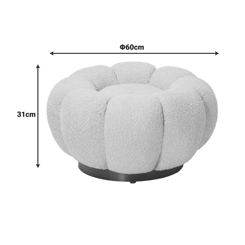 Taburet, Boucle, Mar Rotten, Roz, 60x31 cm, perspectiva suplimentara