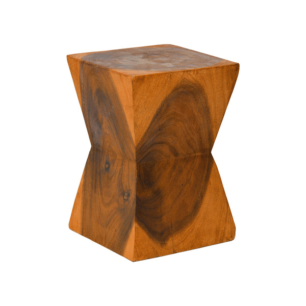 Taburet Clepsydra din lemn Suar, Natural, 31x31x45 cm