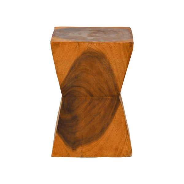 Taburet Clepsydra din lemn Suar, Natural, 31x31x45 cm