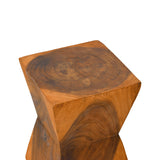 Taburet Clepsydra din lemn Suar, Natural, 31x31x45 cm