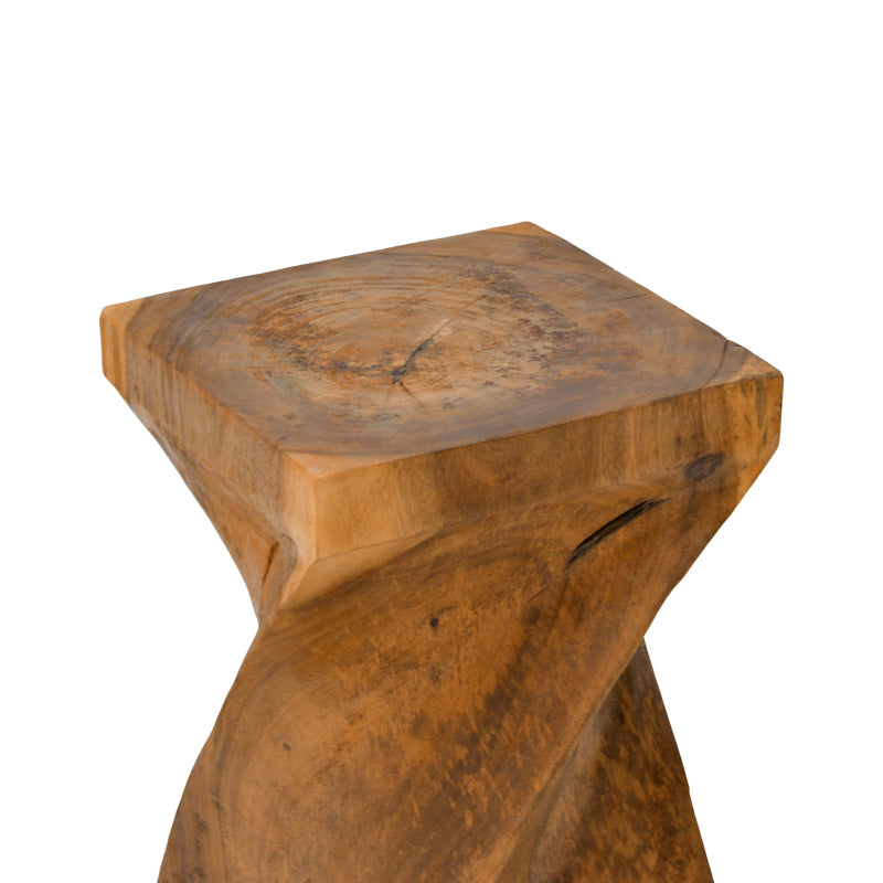 Taburet Cruz din lemn Suar, Natural, 35x35x60 cm