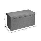 Taburet cu depozitare Greatness, Gri - Bej, 76x38x38 cm - Gri