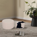 Taburet cu functie de pouf Gabello, Set 2 bucati, Boucle, Bej, 44x26 cm