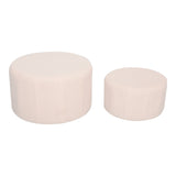 Taburet cu functie de pouf Gabello, Set 2 bucati, Boucle, Bej, 44x26 cm