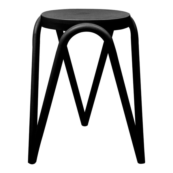 Taburet cu functie Serzona, Polipropilena, Alb - Negru, 27x45 cm