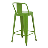 Taburet de bar cu spatar de inaltime medie Utopia din metala, antracit, 42x42x86 cm - Verde
