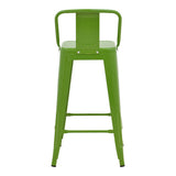 Taburet de bar cu spatar de inaltime medie Utopia din metala, antracit, 42x42x86 cm - Verde