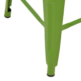 Taburet de bar cu spatar de inaltime medie Utopia din metala, antracit, 42x42x86 cm - Verde