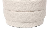 Taburet cu spațiu de depozitare Bettia stofă teddy, gri, Ø41x39 cm - Bej