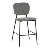 Taburet de bar cu functie reglabila, Bouclé Gri Închis, Negre, 48x54x100 cm
