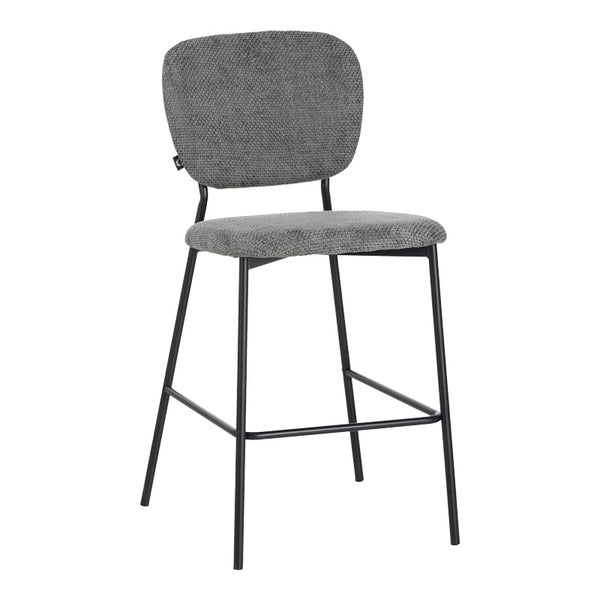 Taburet de bar cu functie reglabila, Bouclé Gri Închis, Negre, 48x54x100 cm