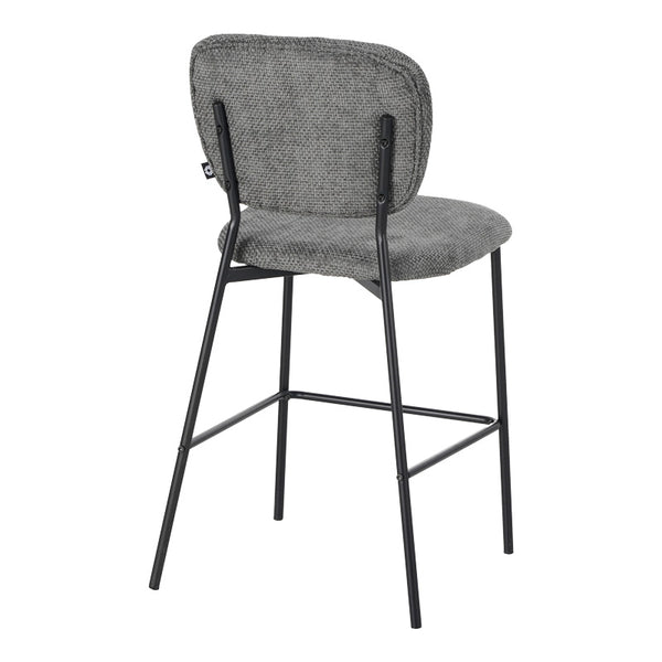 Taburet de bar cu functie reglabila, Bouclé Gri Închis, Negre, 48x54x100 cm
