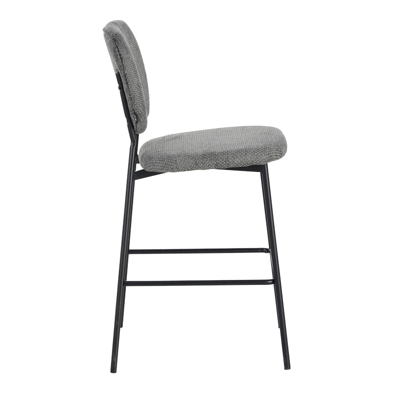Taburet de bar cu functie reglabila, Bouclé Gri Închis, Negre, 48x54x100 cm