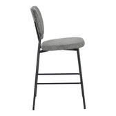 Taburet de bar cu functie reglabila, Bouclé Gri Închis, Negre, 48x54x100 cm, detaliu produs