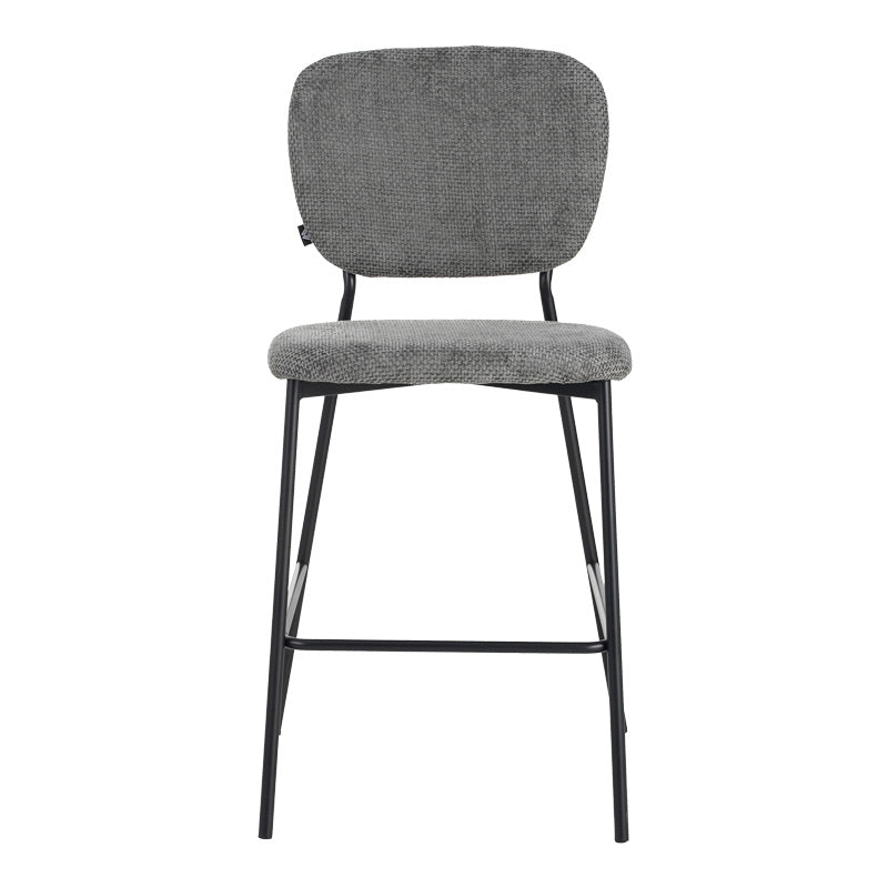 Taburet de bar cu functie reglabila, Bouclé Gri Închis, Negre, 48x54x100 cm