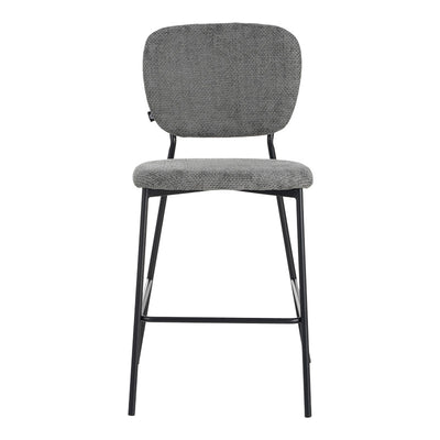 Taburet de bar cu functie reglabila, Bouclé Gri Închis, Negre, 48x54x100 cm, perspectiva suplimentara