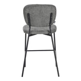 Taburet de bar cu functie reglabila, Bouclé Gri Închis, Negre, 48x54x100 cm, foto produs