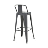 Taburet de bar cu spatar de inaltime medie Utopia din metala, antracit, 42x42x86 cm - Antracit