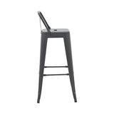Taburet de bar cu spatar de inaltime medie Utopia din metala, antracit, 42x42x86 cm - Antracit