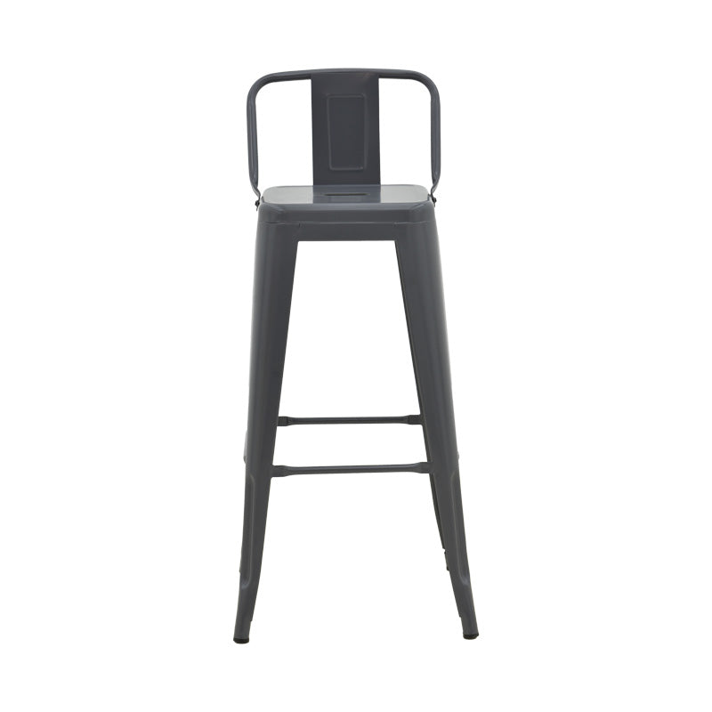 Taburet de bar cu spatar de inaltime medie Utopia din metala, antracit, 42x42x86 cm - Antracit
