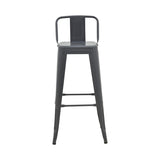 Taburet de bar cu spatar de inaltime medie Utopia din metala, antracit, 42x42x86 cm - Antracit