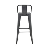 Taburet de bar cu spatar de inaltime medie Utopia din metala, antracit, 42x42x86 cm - Antracit