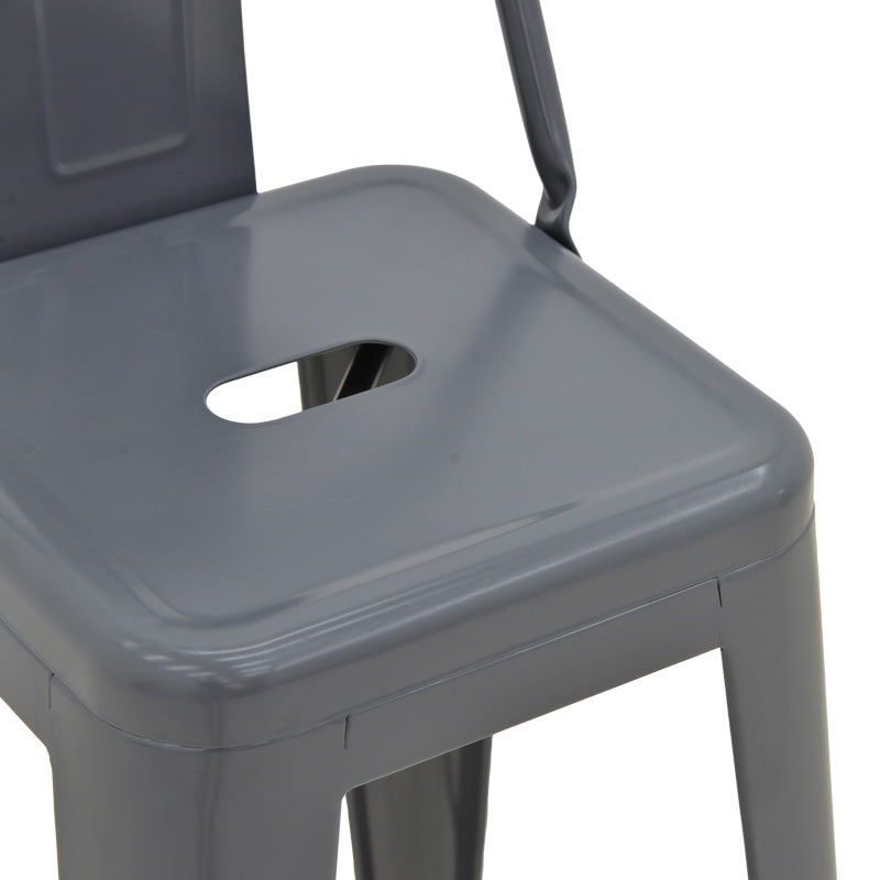 Taburet de bar cu spatar de inaltime medie Utopia din metala, antracit, 42x42x86 cm - Antracit
