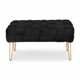 Taburet Wenzo, Catifea, Diverse culori, 82x43x46 cm - Negru