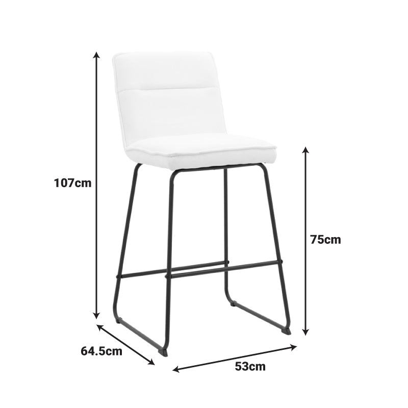 Scaun de bar Essential, stofa si metal, 53x64x107 cm - Bej