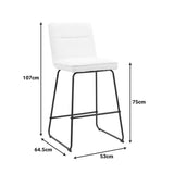 Scaun de bar Essential, stofa si metal, 53x64x107 cm - Bej