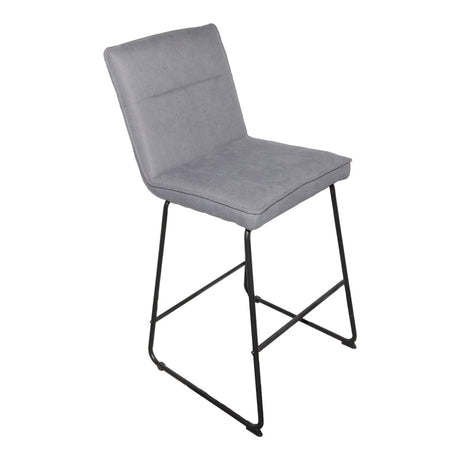 Taburet Essential gri din stofa metal, negru, 53x64x107 cm