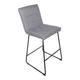 Scaun de bar Essential, stofa si metal, 53x64x107 cm - Gri