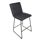 Scaun de bar Essential, stofa si metal, 53x64x107 cm - Negru